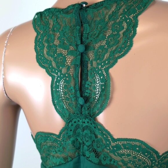 3/$20 H&M Lace Trim Satin Cami Top Racerback Sleeveless Tank Top Silky Sleepwear - Picture 6 of 8